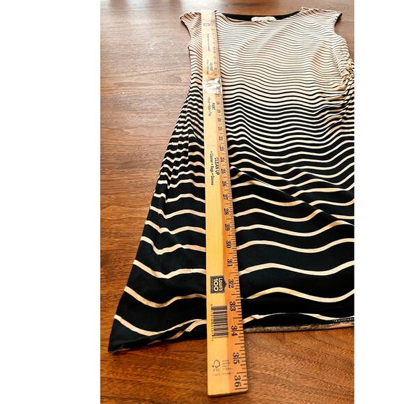 Ann Taylor LOFT Petite Small Dress Sleeveless KNEE Black Lined Knit Stretchy SP - Picture 8 of 8